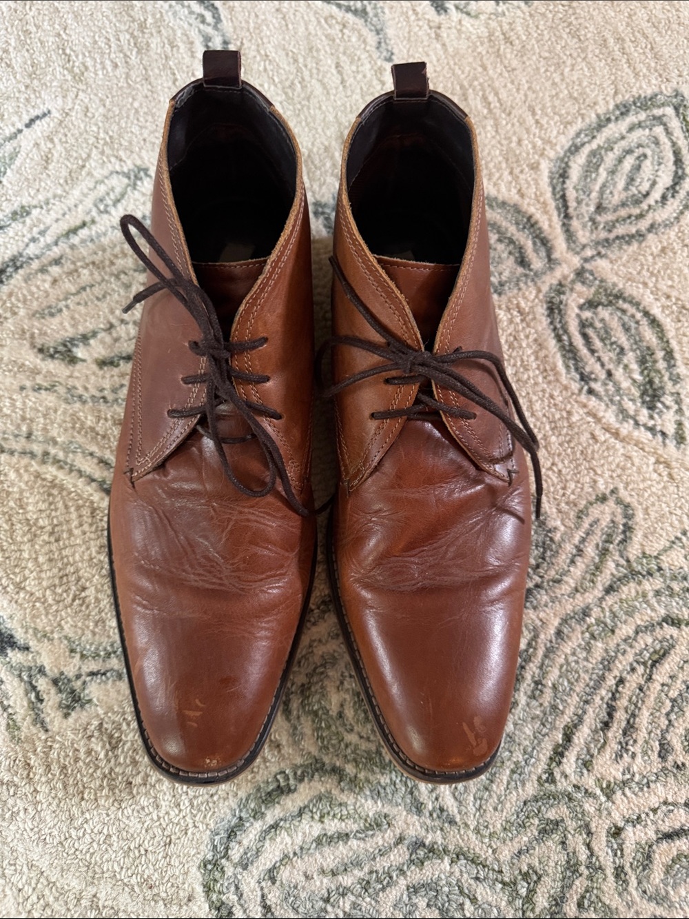 Joseph Abboud Brown Leather Chukka Boots